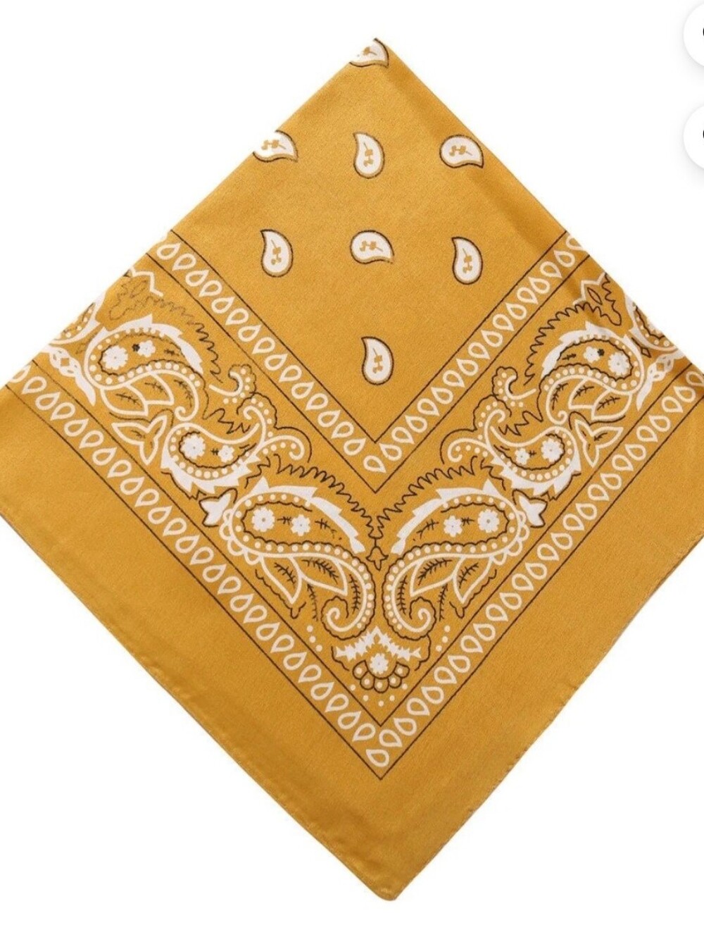 New! Golden Yellow Paisley Bandana Scarf Handkerchief 5 Piece Lot 21 X 21 NWOT